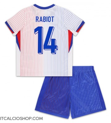 Francia Adrien Rabiot #14 Seconda Maglia Bambino Europei 2024 Manica Corta (+ Pantaloni corti)